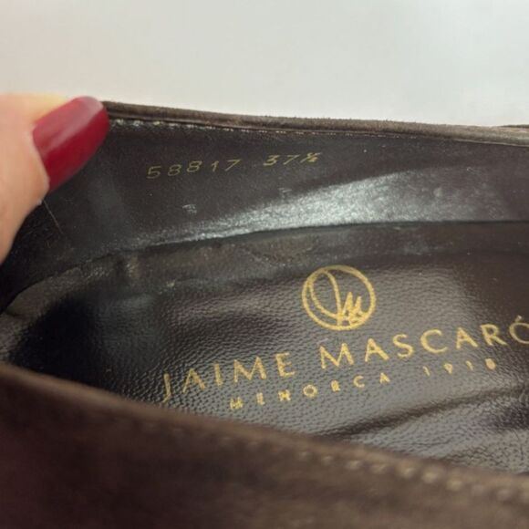 Jaime Mascaro Suede Brown Wedge Pump Slip On Shoes Comfort Stylish Spanish Made - Picture 8 of 8